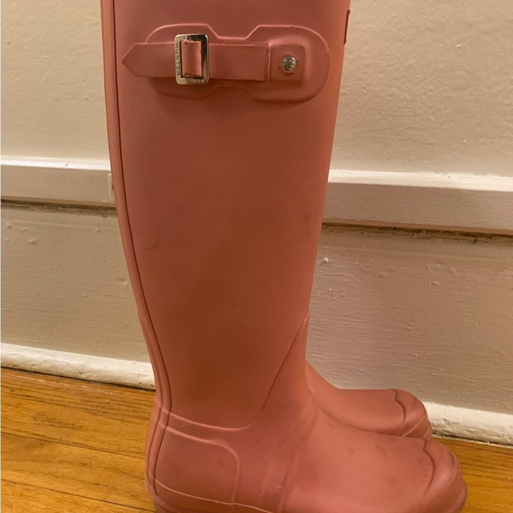 Hunter Pink Tall Matte Rain Boots